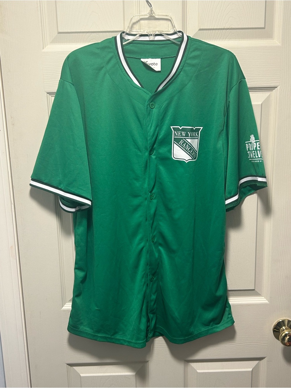 2026 New York Rangers St. Patrick’s Day Baseball Jersey  Green MSG SGA 3/18/26
